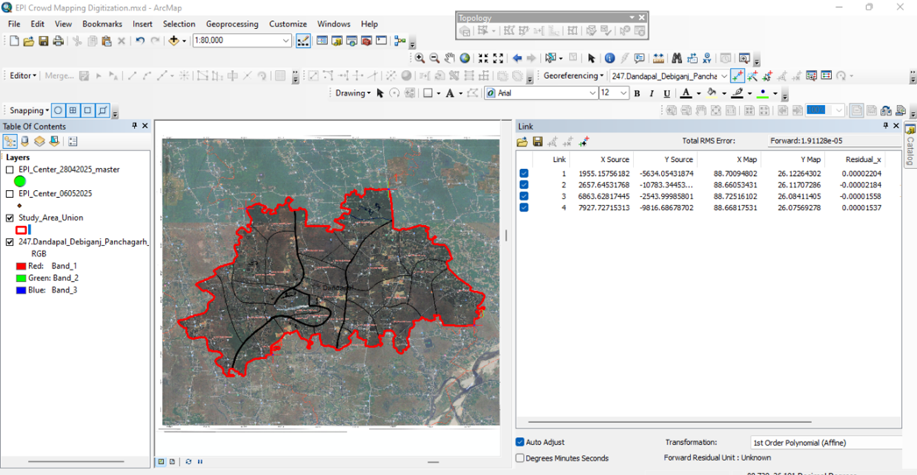 Georeferencing Scan Map on GIS Interface